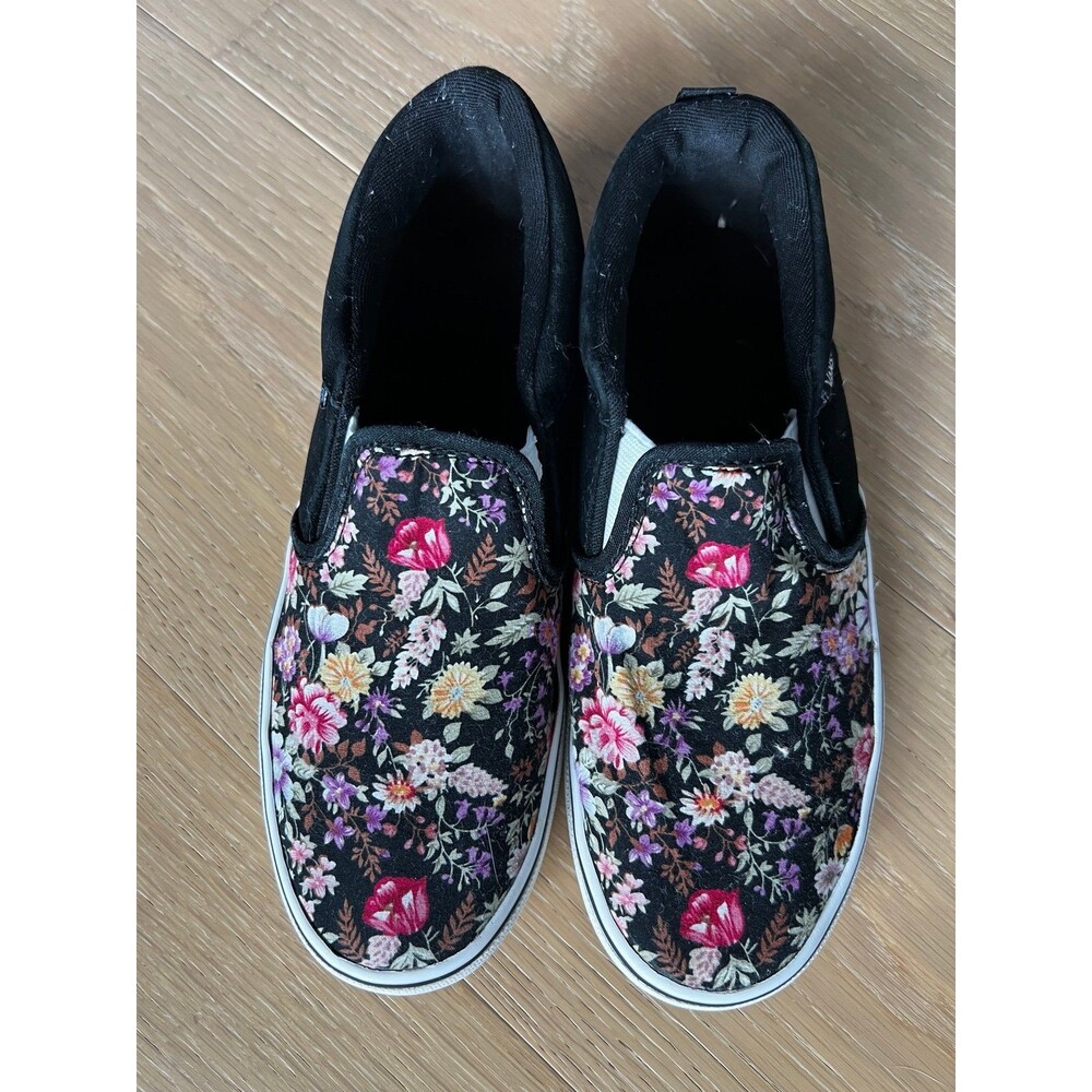 Vans Black Floral Slip-On Sneakers - Picture 2 of 8